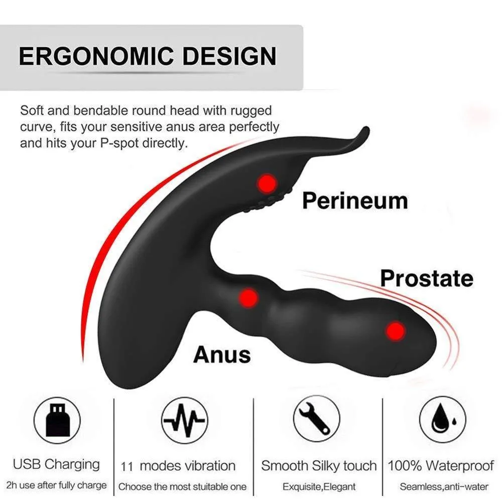 11 11 Functions   Heat,3 Point Prostate Massager Vibrator Toy for Men