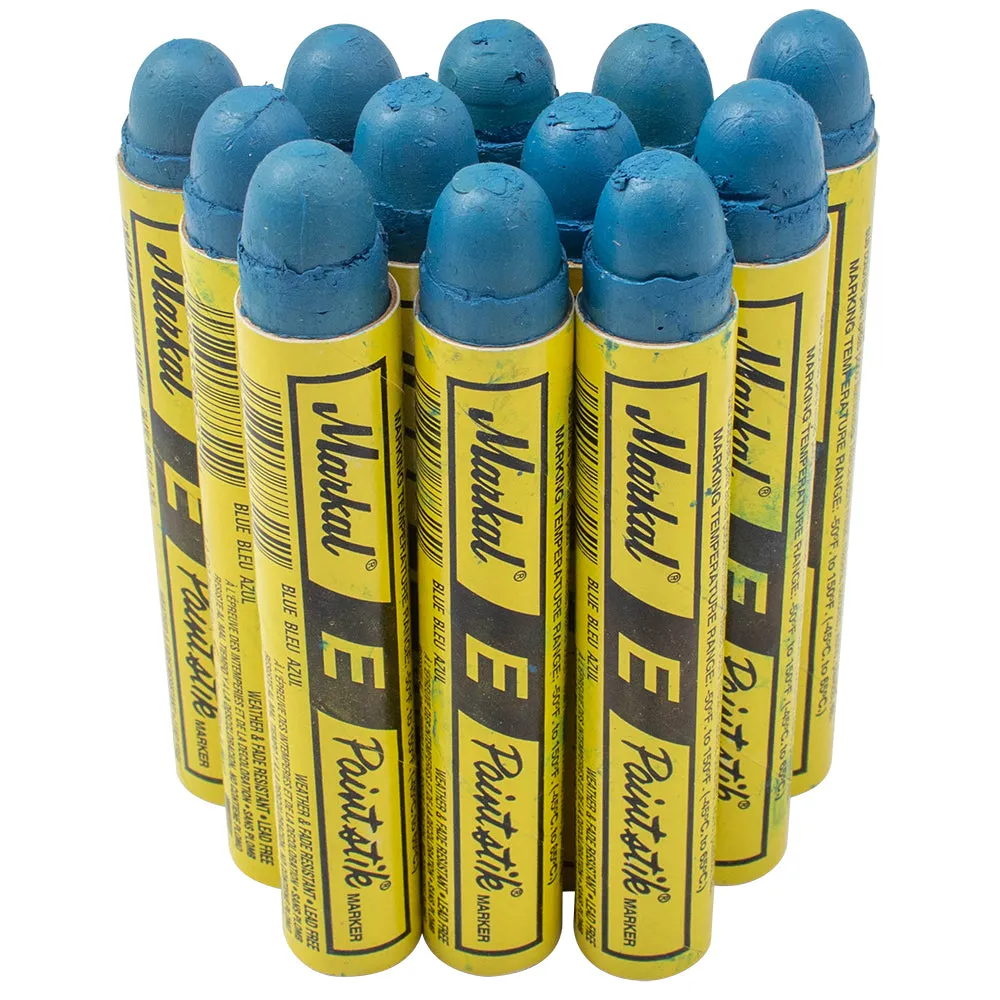 12 Pc Box Blue Markal E Paintstiks Crayon Chalk High Intensity Color Paint Stick Mark Chalk Oily Water Dust Auto Tire Construction Lumber