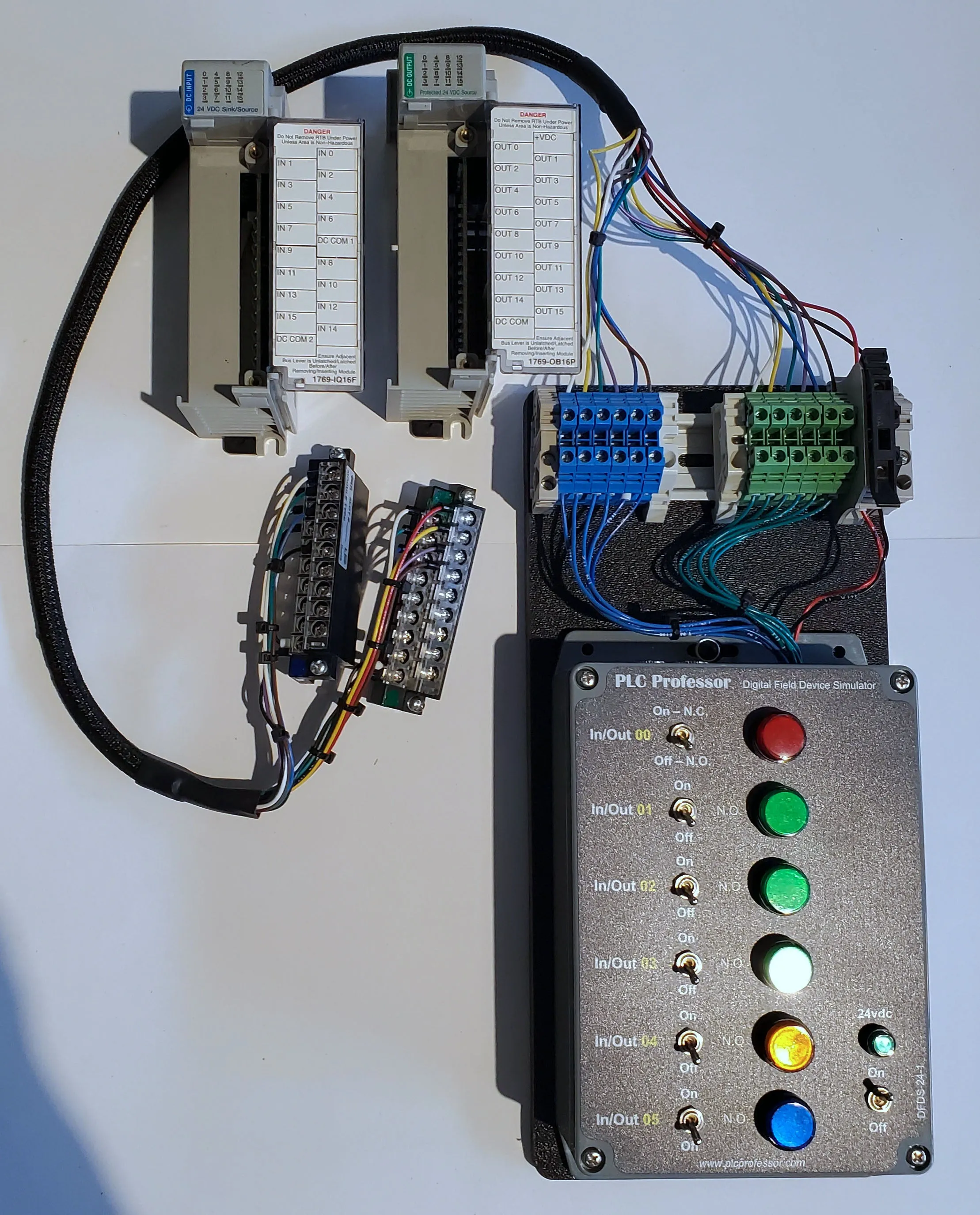 30- Universal Digital Field Device Simulator Wired to I/O Module Terminal Blocks