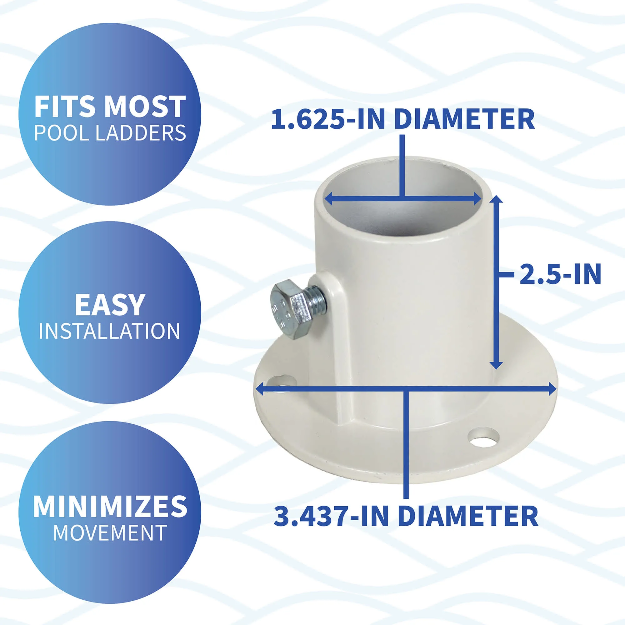 Aluminum Deck Flanges for Above Ground Pool Ladder - Pair