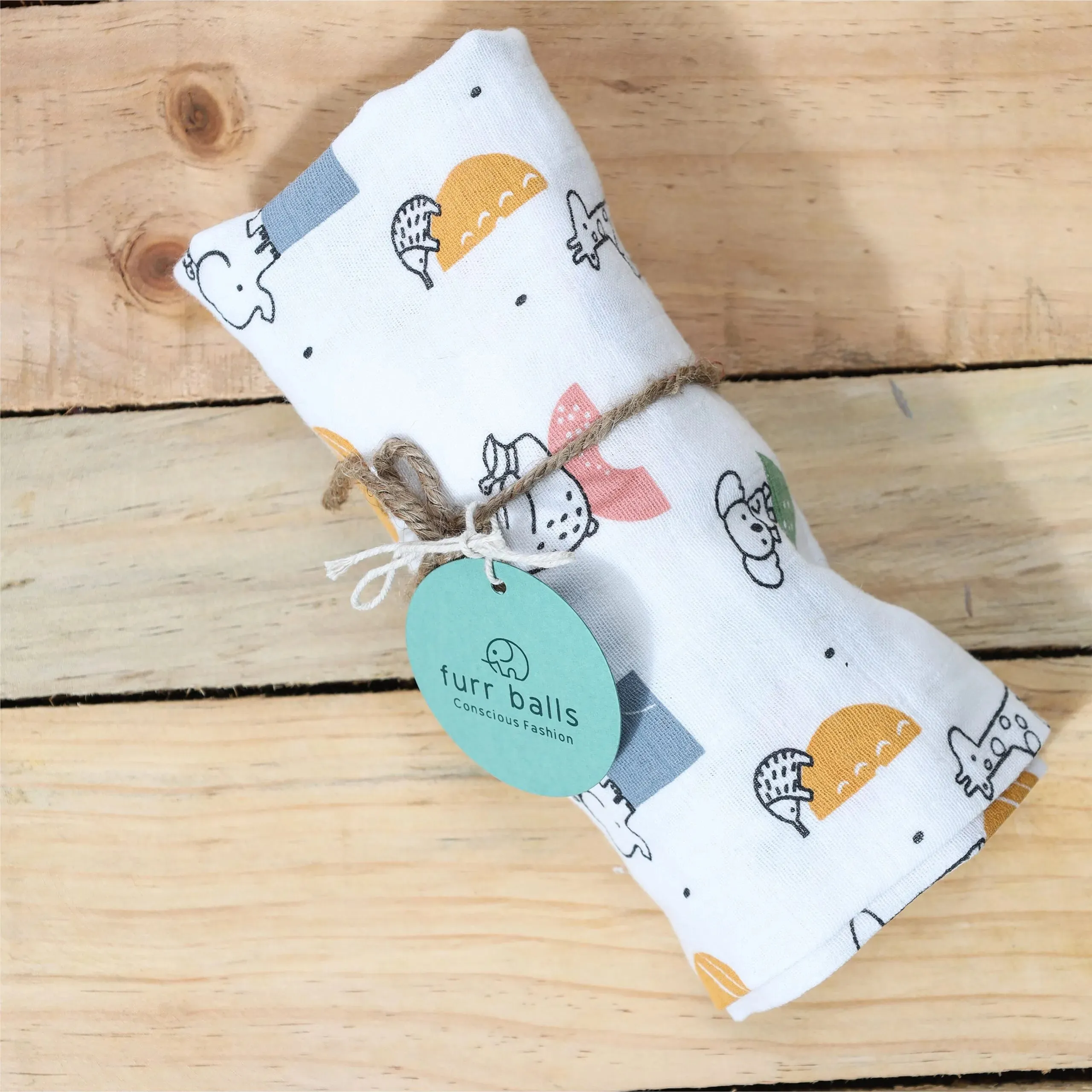 Baby Muslin Friends Forever Swaddle - White