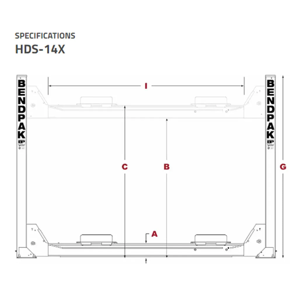 BendPak HDS-14X 14,000-lb. Capacity / Four-Post Lift / Extended / Limo Style