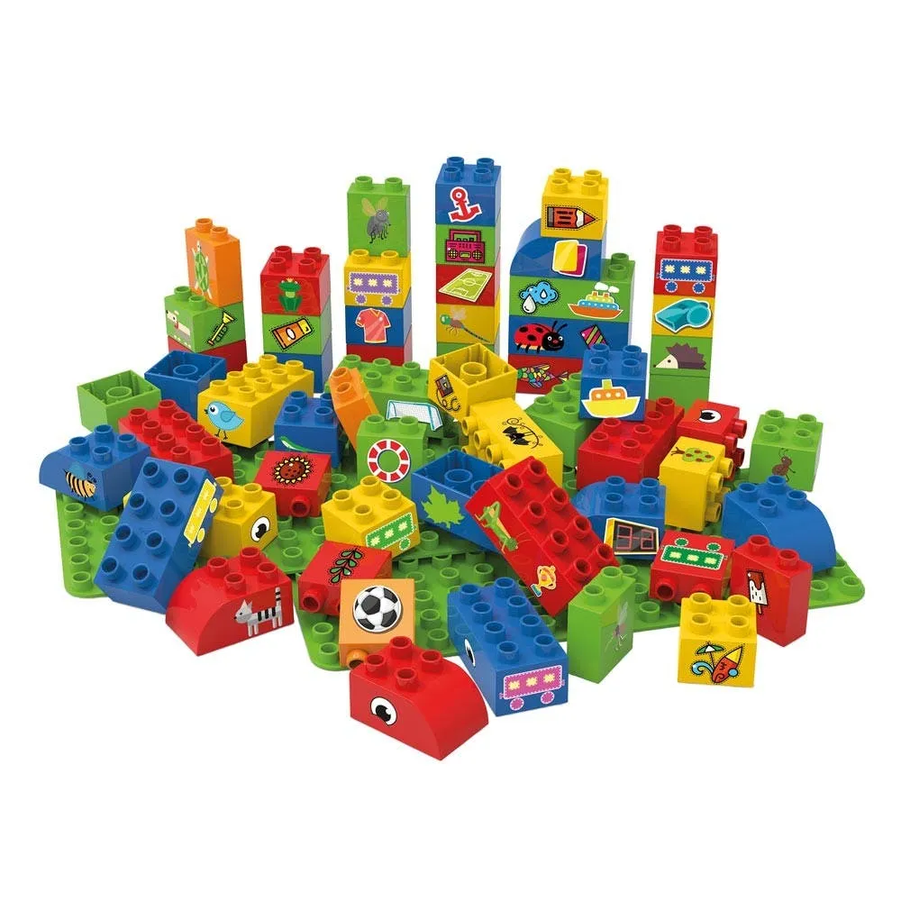 BiOBUDDi Educational Construction Blocks With 2 Baseplates 60Pcs