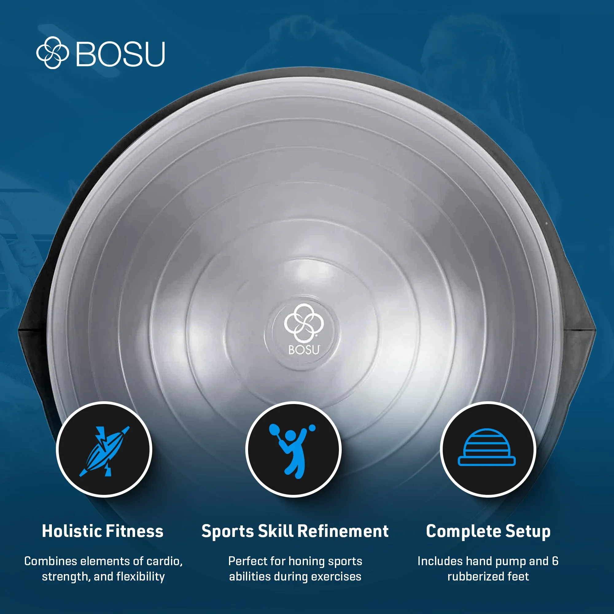 Bosu The Original Balance Trainer with 25 Inch Diameter, Gray/Black (Used)