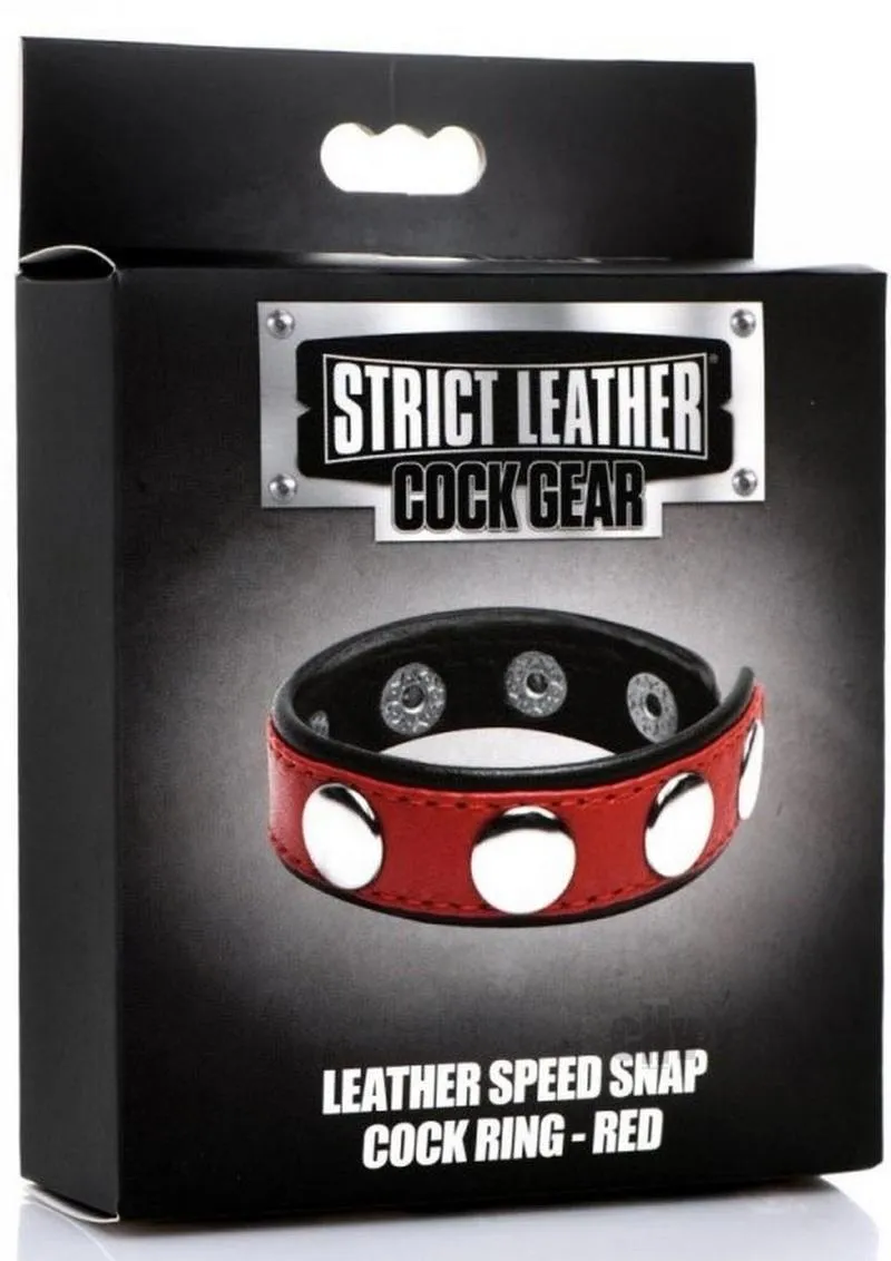 Cg Leather Speed Snap Cockring Red