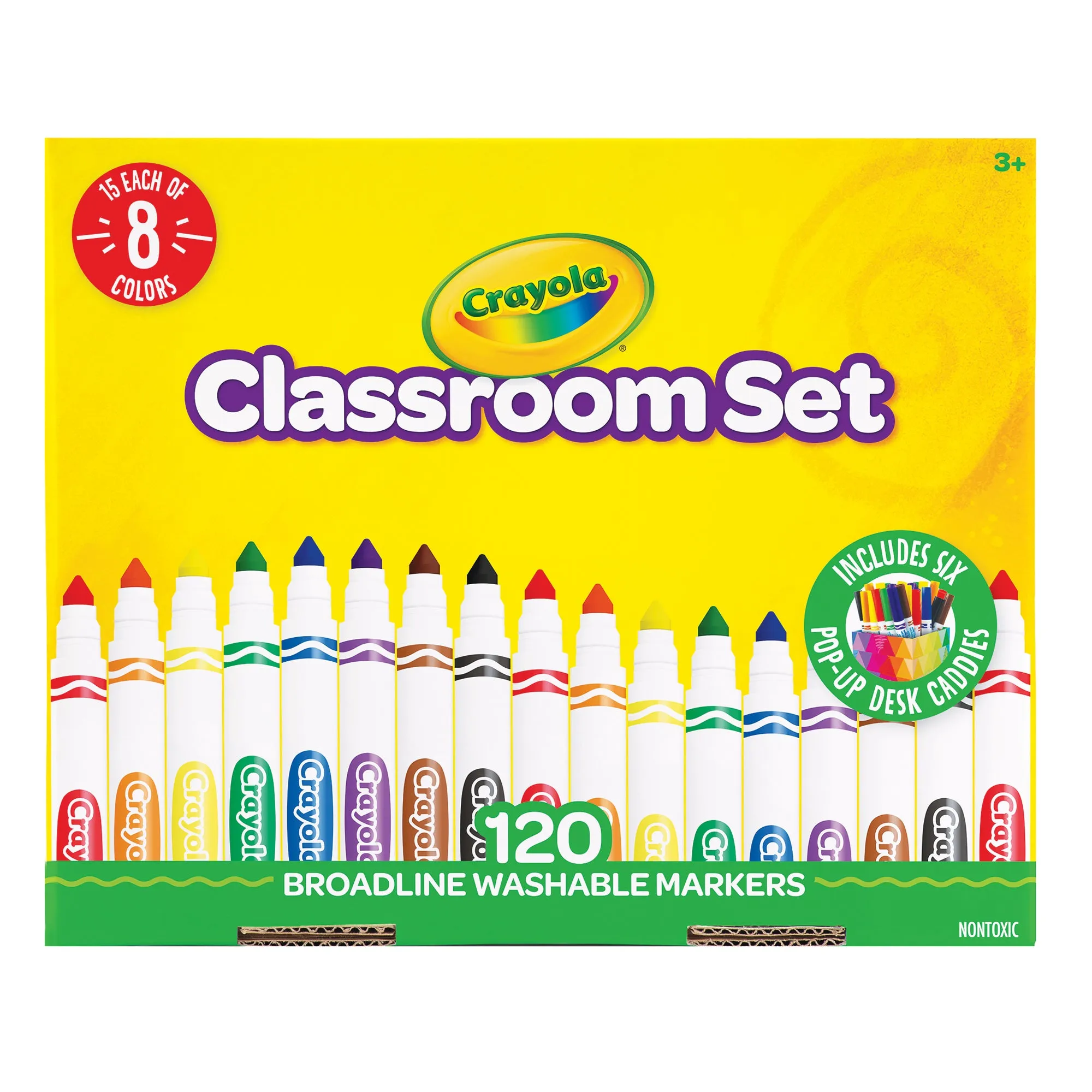 Crayola Broadline Marker with Desk Caddies Classpack of 120