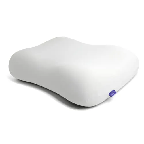 Cushion Lab Deep Sleep Pillow, Patented Ergonomic Contour Design for Side & Back Sleepers, Orthopedic Cervical Shape Gently Cradles Head & Provides Neck Support & Shoulder Pain Relief - Calm Grey