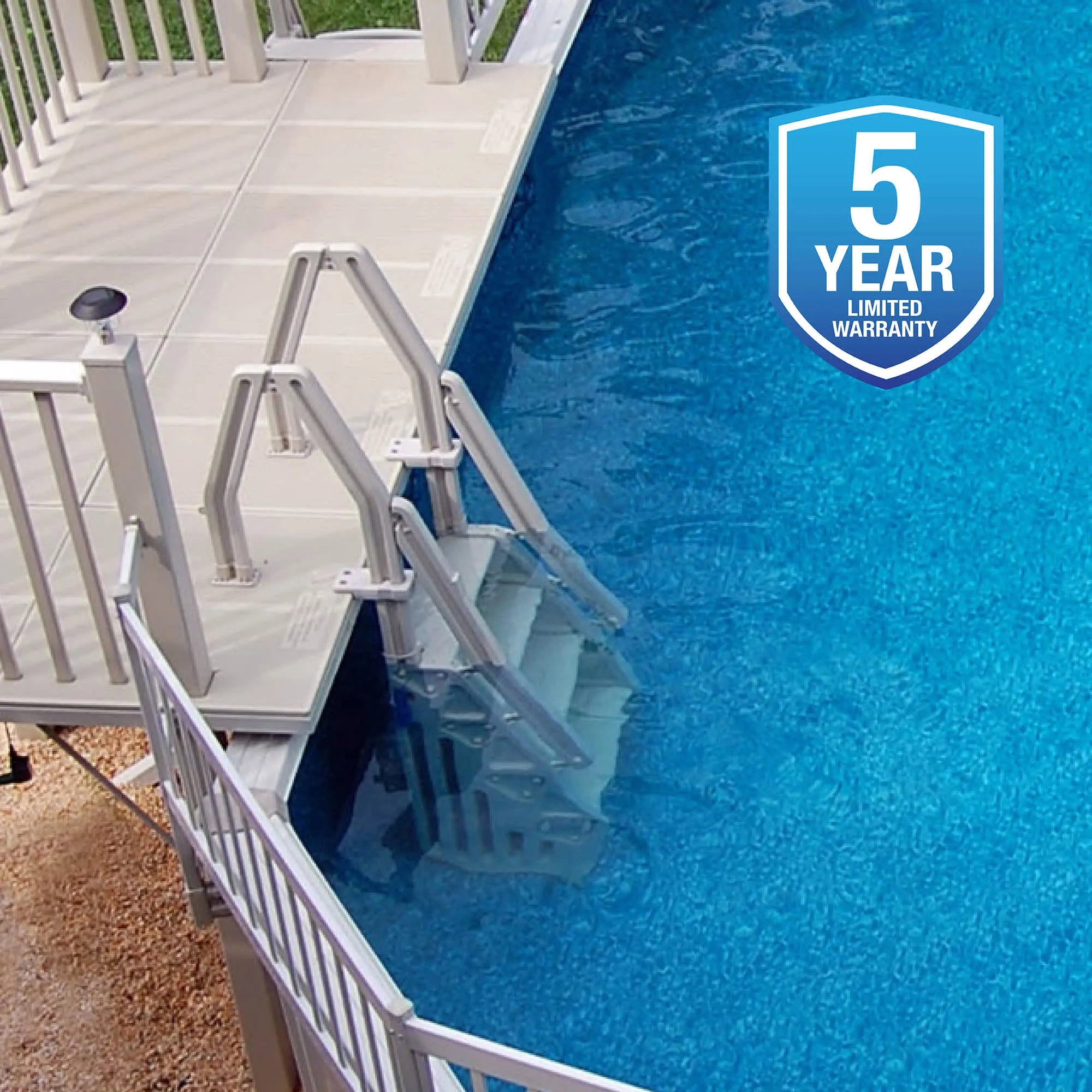 Deluxe 24-in In-Pool Step for Above Ground Pools - Taupe