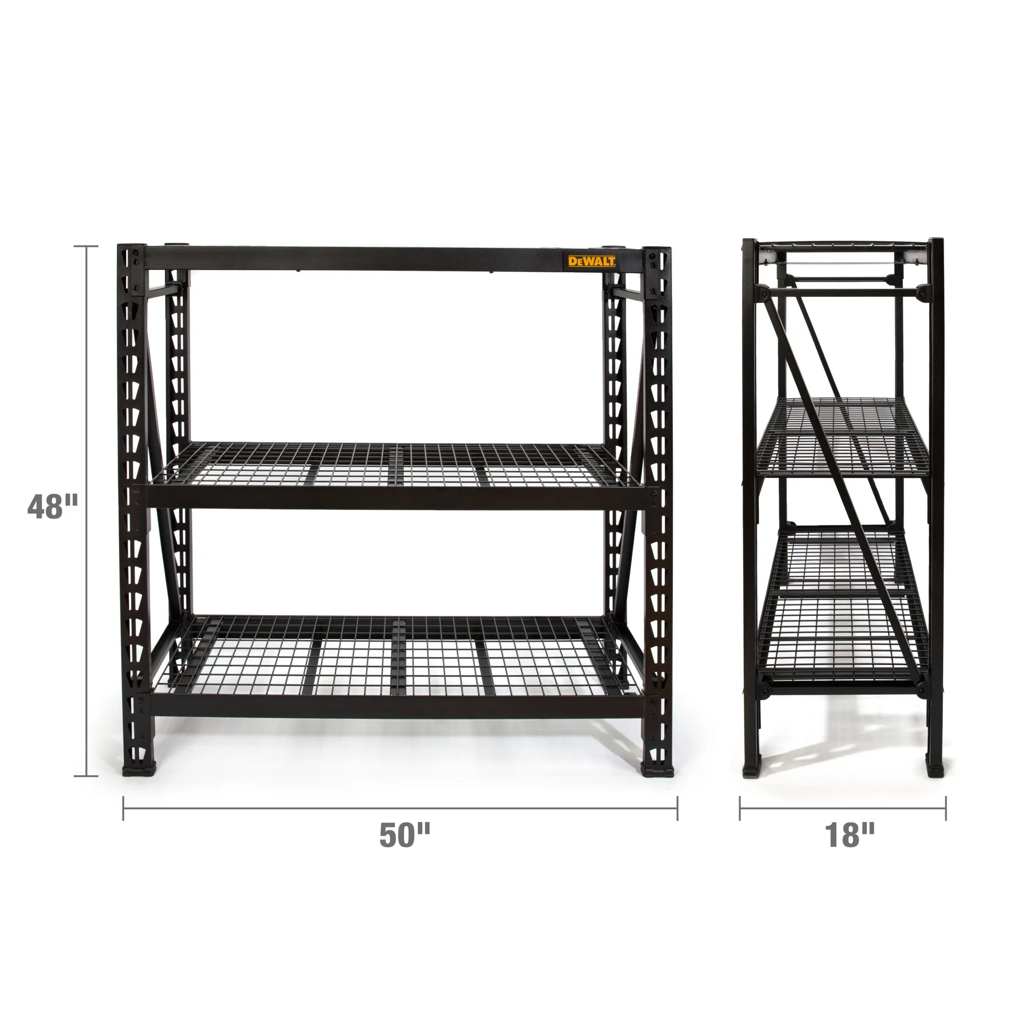 DeWalt 41659 DXST4500BLK-W 4-Foot Tall, Black Frame 3 Shelf Steel Wire Deck Industrial Storage Rack