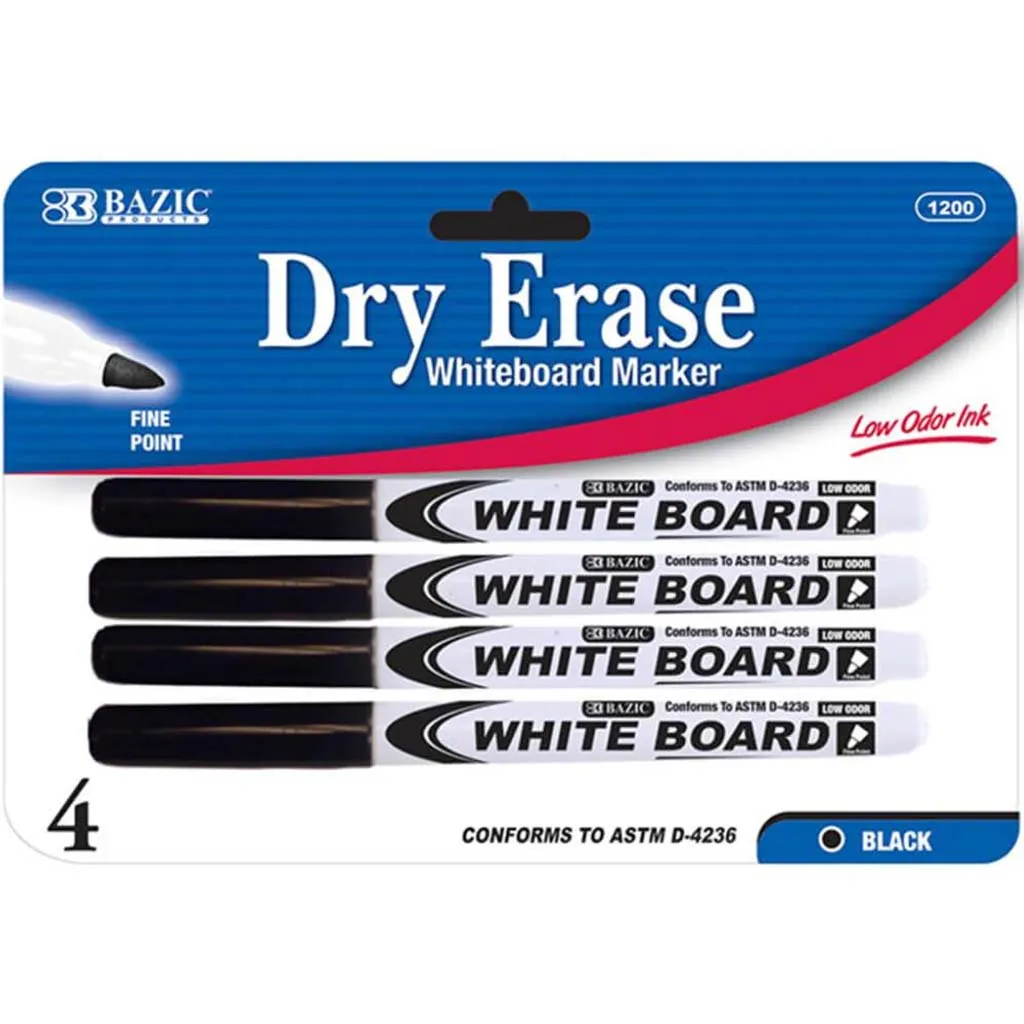 Dry Erase Whiteboard Marker Black Fine Tip