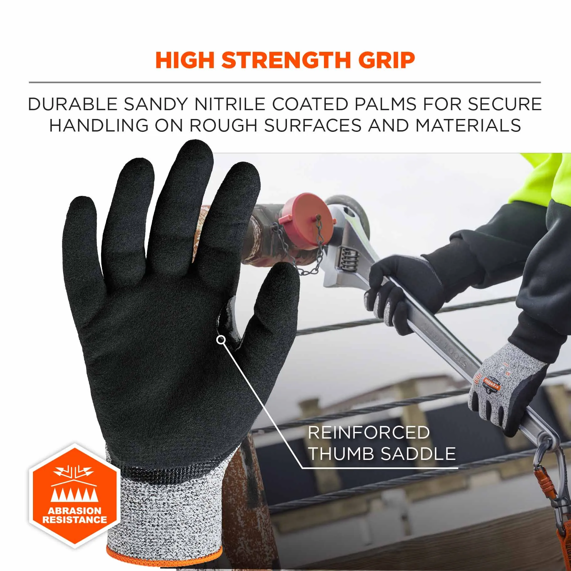 Ergodyne 17982 7031 S Gray ANSI A3 Nitrile-Coated CR Gloves