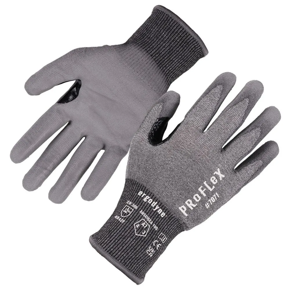 Ergodyne 18073 #7071 1-pair M Gray ANSI A7 PU Coated CR Gloves