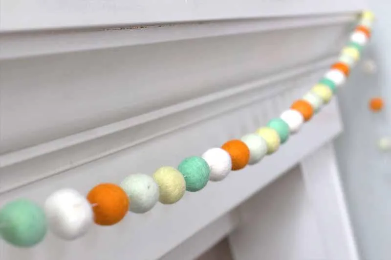 Felt Ball Garland- Orange, Yellow, Mint