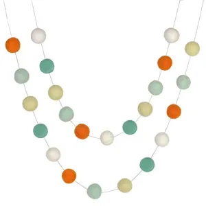 Felt Ball Garland- Orange, Yellow, Mint