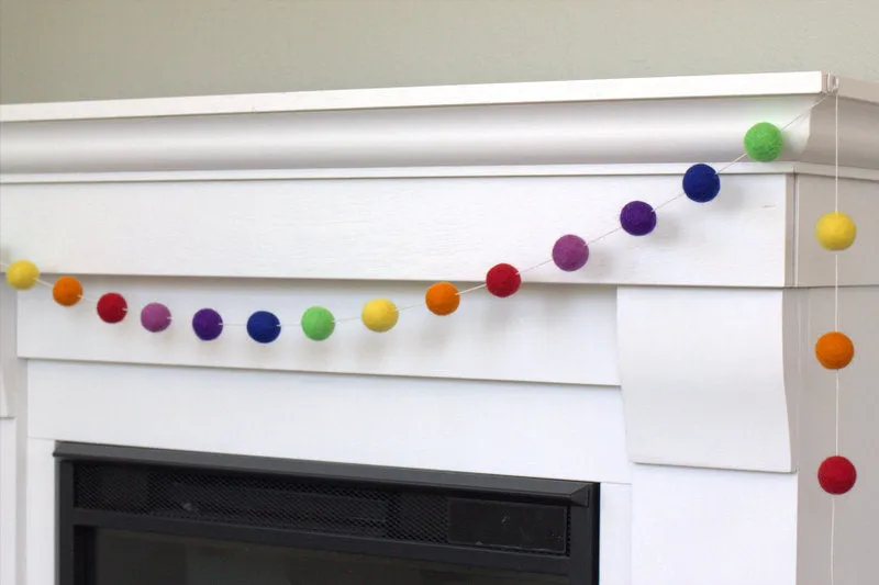 Felt Ball Garland- Rainbow ROYGBIV