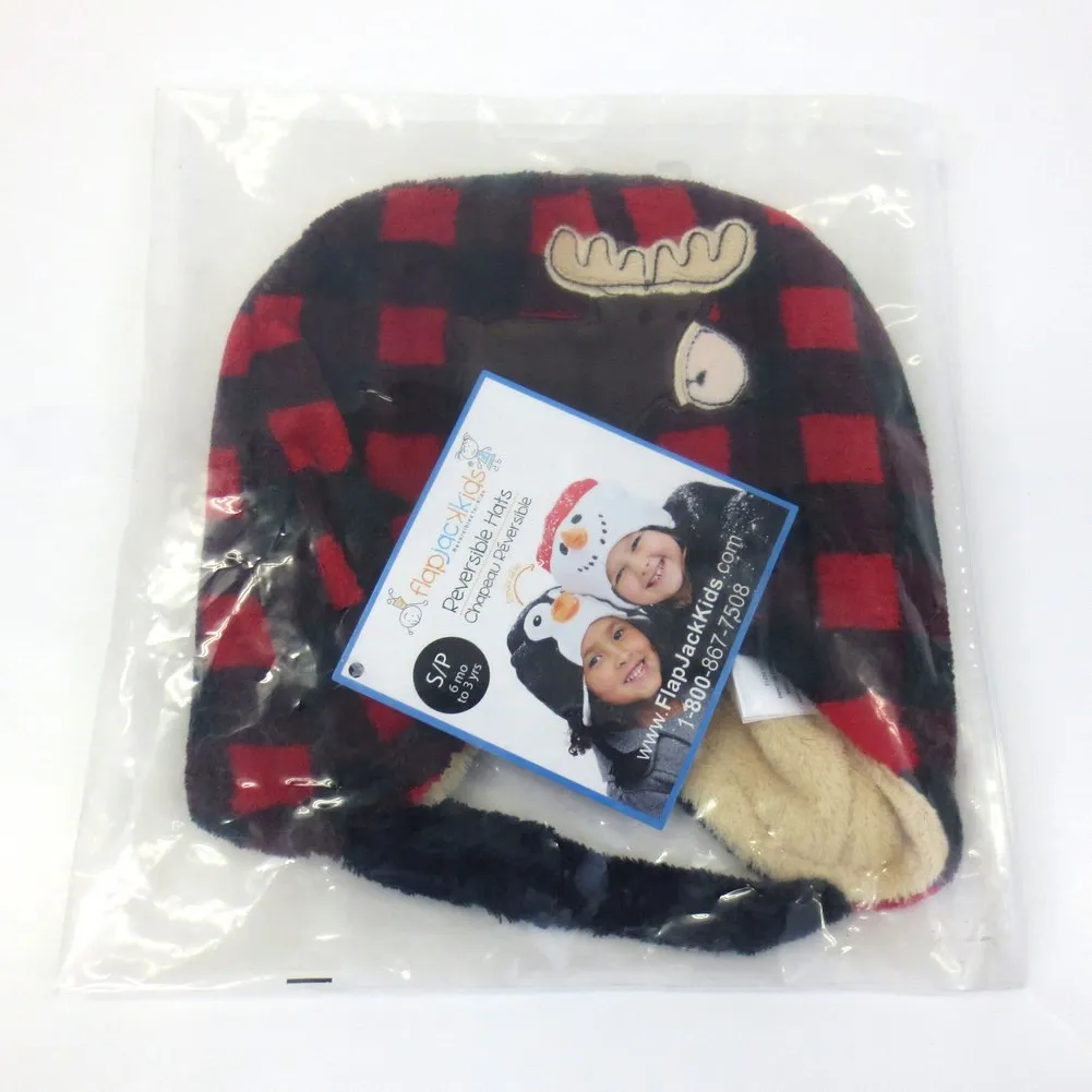 Flap Jack Kids Reversible Winter Hat - Moose/Beaver (Small, 6 Months ) (80400) (Open Box)