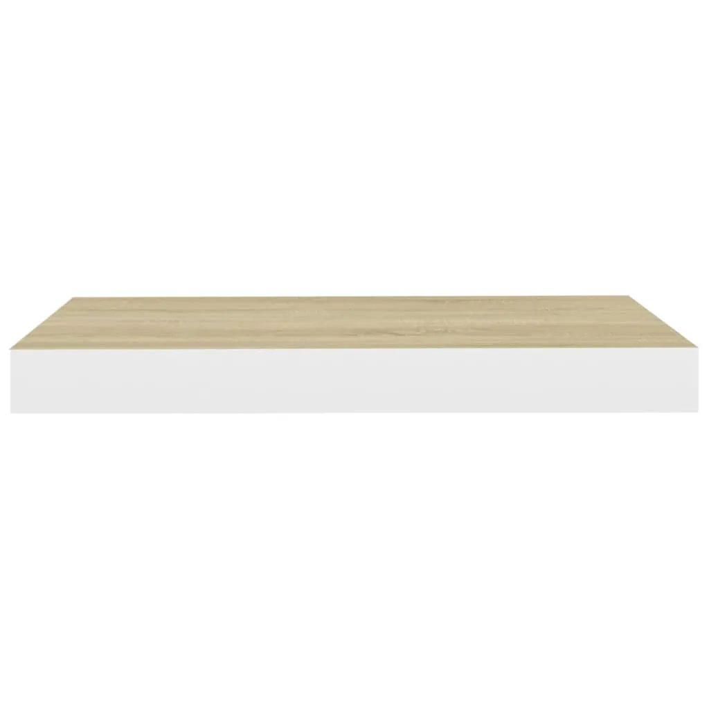 Floating Wall Shelves 4 pcs Oak and White 50x23x3.8 cm MDF