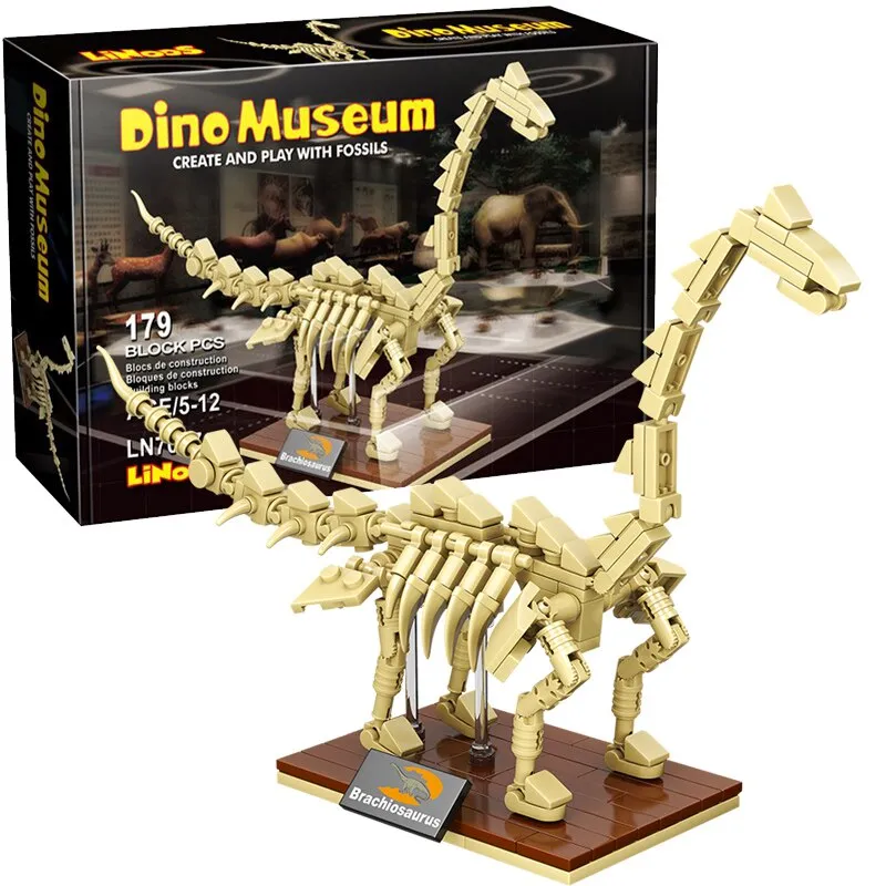 Jurassic World 3D Dinosaurs Fossils Skeleton Lepining Building Blocks Bricks Dino Museum Educational Diy Toys For Children Gifts