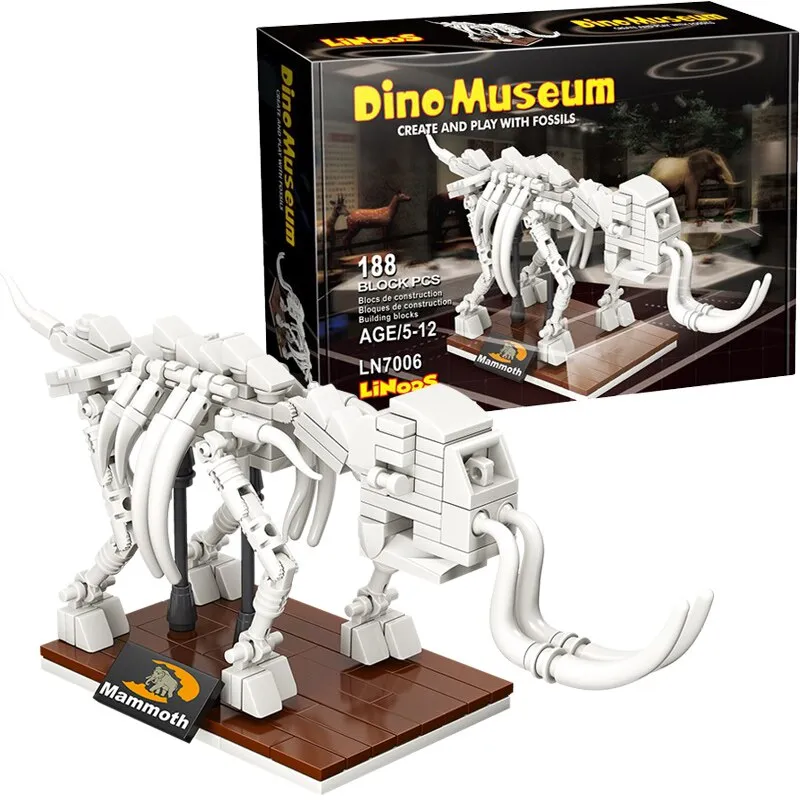 Jurassic World 3D Dinosaurs Fossils Skeleton Lepining Building Blocks Bricks Dino Museum Educational Diy Toys For Children Gifts