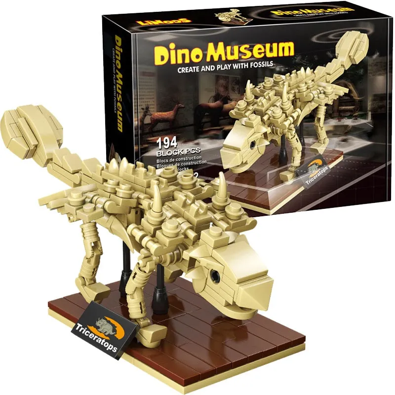 Jurassic World 3D Dinosaurs Fossils Skeleton Lepining Building Blocks Bricks Dino Museum Educational Diy Toys For Children Gifts