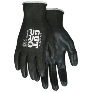 MCR Safety Cut Pro 92733PU 13 Gauge HyperMax Shell, ANSI Cut Level 3 Polyurethane Coated Work Gloves, Black, 1 Pair