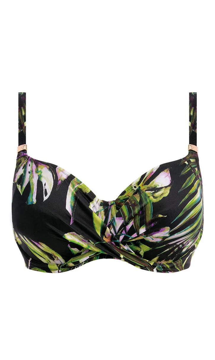 Palm Valley Black UW Wrap Front Full Cup Bikini Top