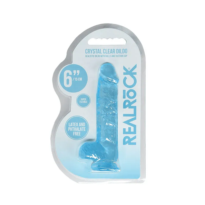 REALROCK 6'' Realistic Dildo With Balls - Blue 15.2 cm Dong