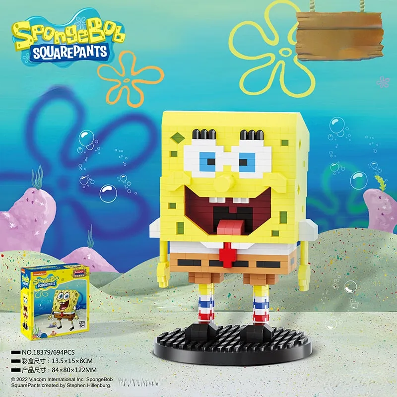 SpongeBob SquarePants Micro particles Block City  Patrick Star Squidward  Charm Kids Toys Birthday Gifts