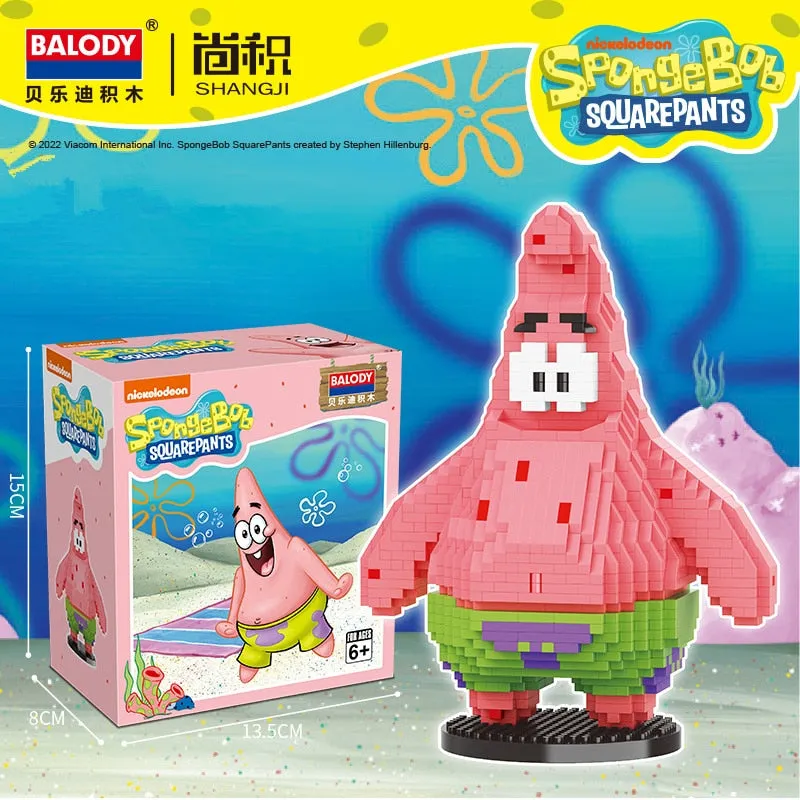 SpongeBob SquarePants Micro particles Block City  Patrick Star Squidward  Charm Kids Toys Birthday Gifts