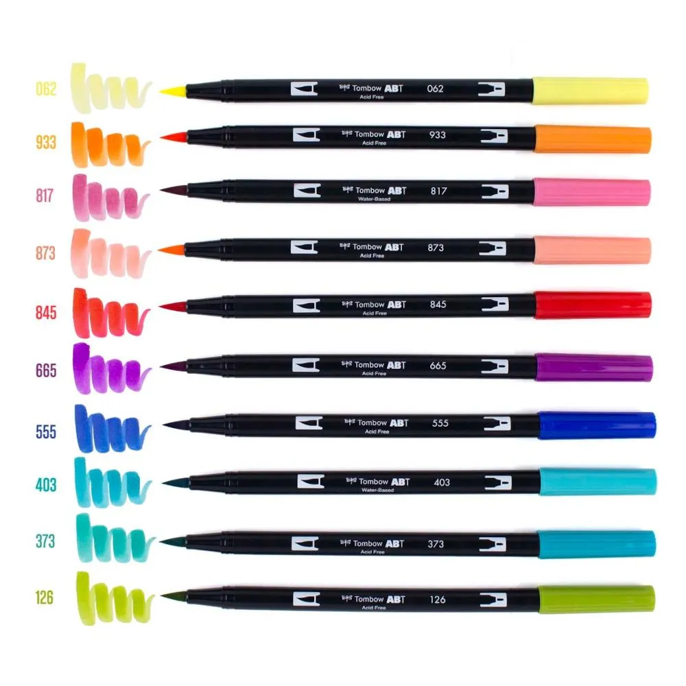 Tombow Dual Brush Pen Set 10pk Retro