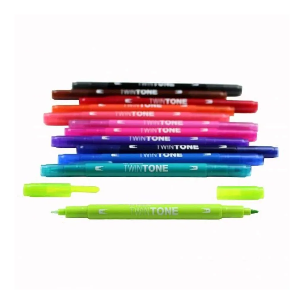 Tombow Twintone Marker Set 12 pack - Brights