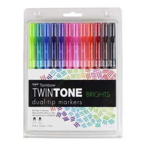 Tombow Twintone Marker Set 12 pack - Brights