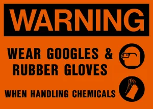 Warning - Eye and Hand Protection