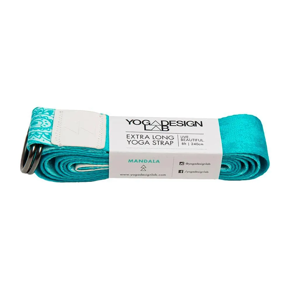 Yoga Strap - Mandala Turquoise - Best For Stretching, Pilates, Physical Therapy